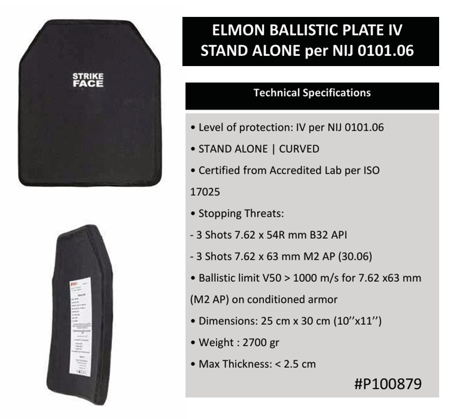 Elmon Ballistic Plate IV Stand Alone