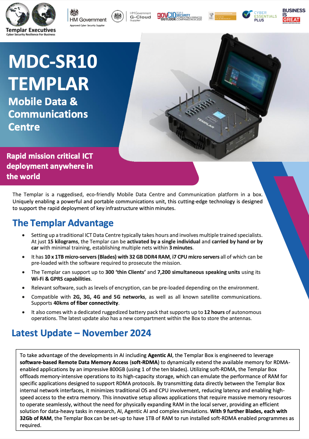 MDC-SR10 TEMPLAR Mobile Data & Communications Centre