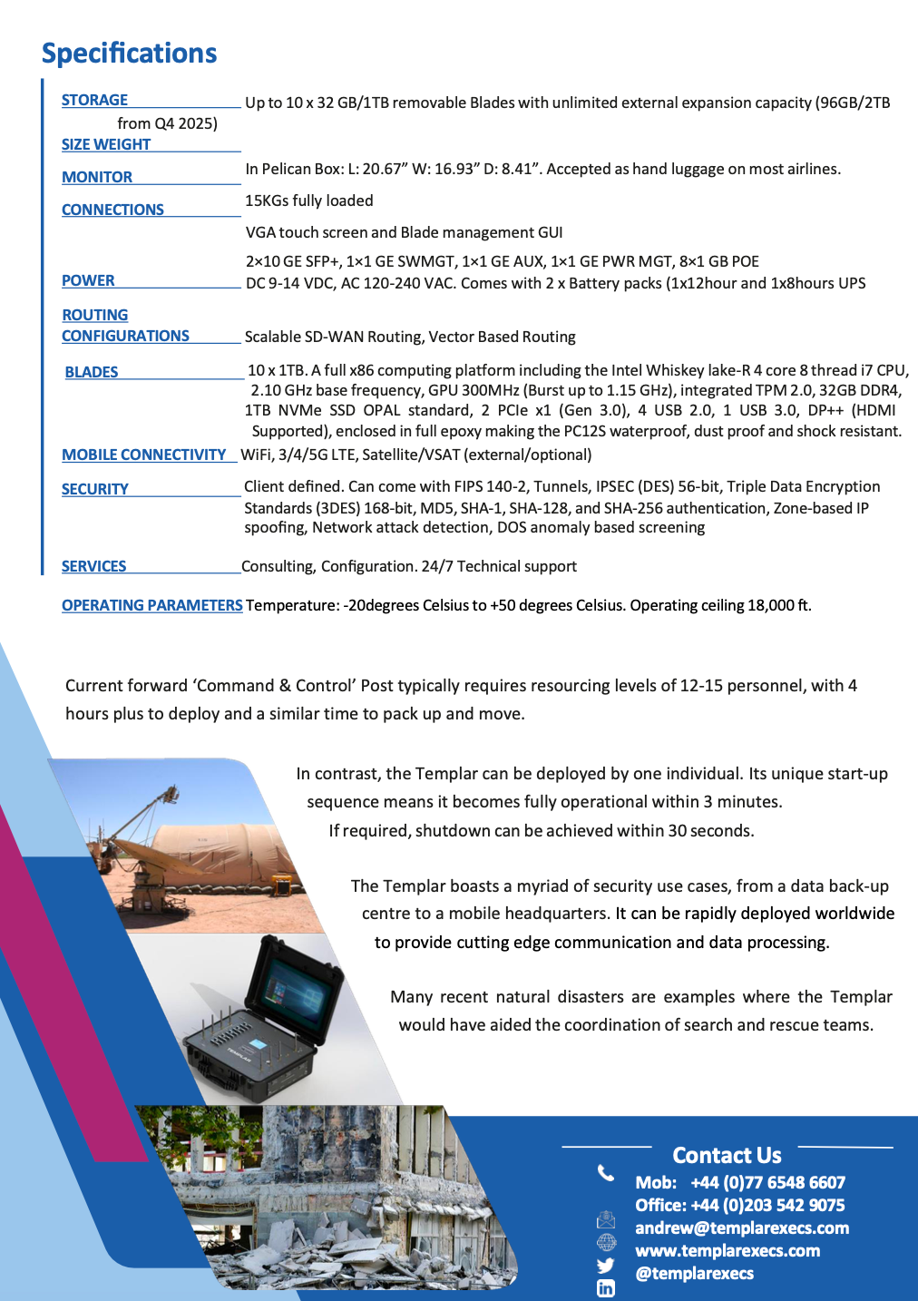 MDC-SR10 TEMPLAR Mobile Data & Communications Centre